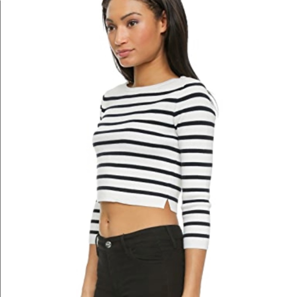 SOLD Club Monaco cropped striped sweater